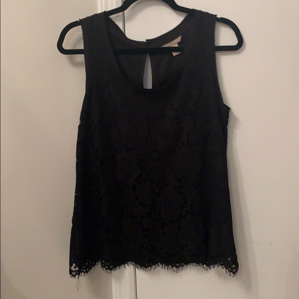 Black lace banana republic top